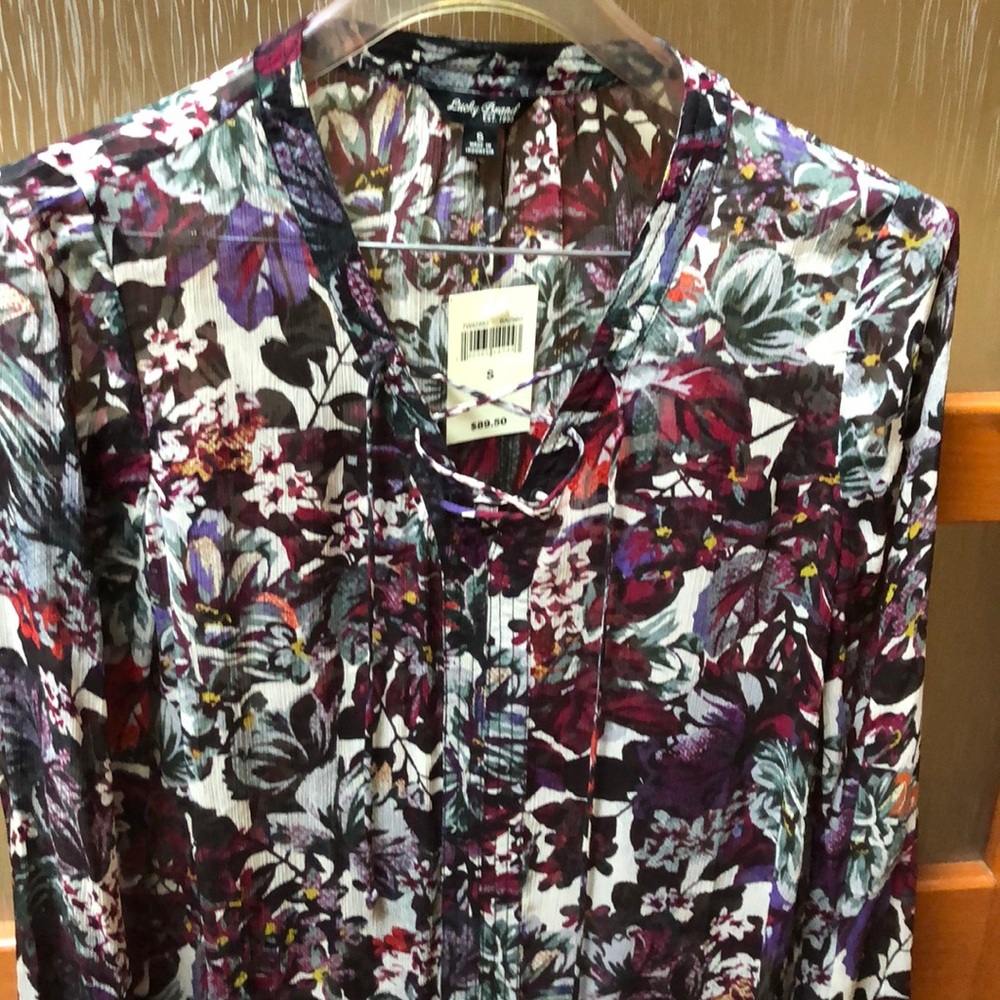 LUCKY BRAND! New! Never worn! Sheer Peasant Blouse - Picture 4 of 5